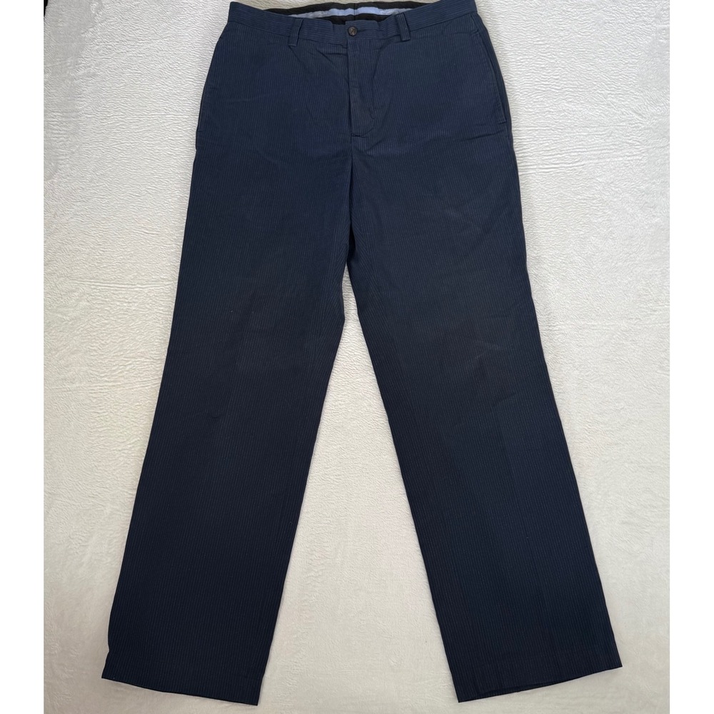 Tommy Hilfiger Pinstripe Chino Pants 34x32 Navy Blue Mens